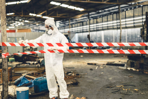 Professional Biohazard Cleanup technician working in Wainscott, NY